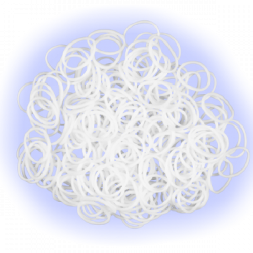 Loom elastiekjes in kleur  wit  600 stuks 1,75